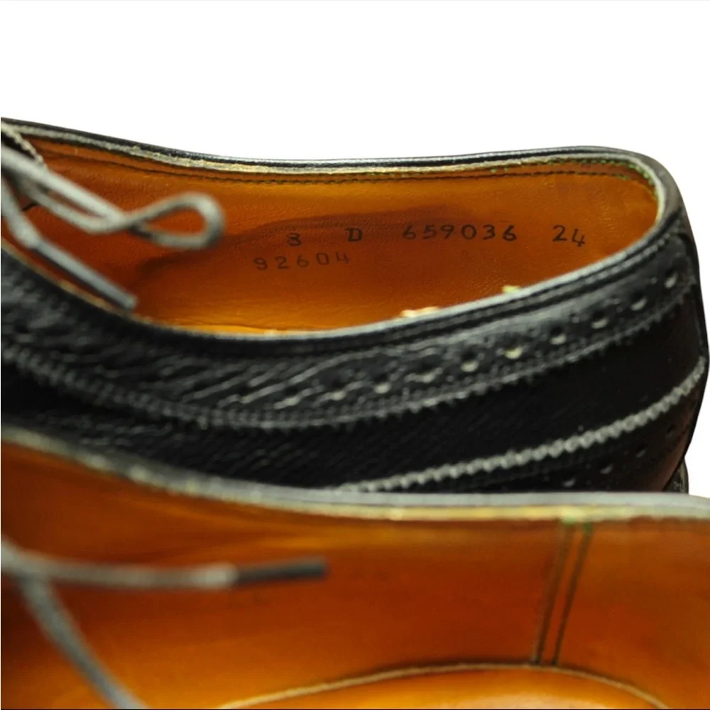 Florsheim Imperial Shell Cordovan 5 Nail Wingtips Brogue Mens 8 D Black Leather